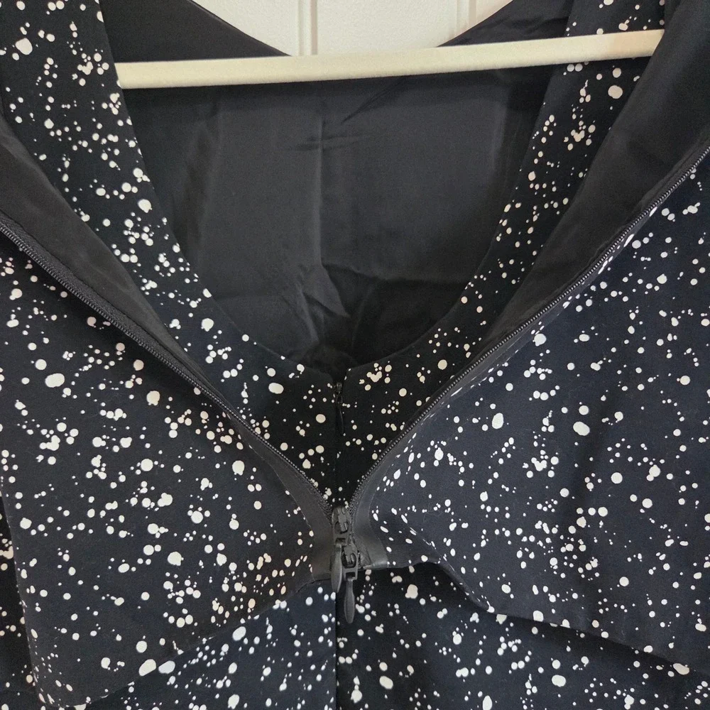 Kate Spade‎ Black White Speckled Print Sheath Dress Back Zip Women Size 10